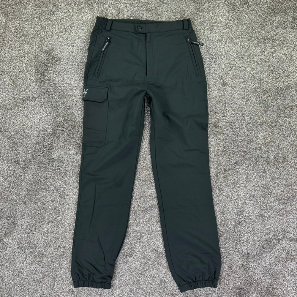 Ibex Skifans Schoeller Mens 34 Black Softshell Cargo Ski Hiking Pants USA Made